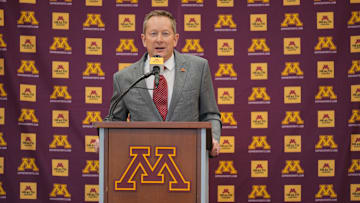 New Gophers men's basketball coach Niko Medved speaks at his introductory press conference on Tuesday, March 25, 2025, at Athletes Village in Minneapolis.