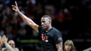 Mar 4, 2017; Houston, TX, USA; Houston Rockets former guard Vernon Maxwell waves to the crowd during a timeout against the Memphis Grizzlies during the third quarter at Toyota Center. Mandatory Credit: Erik Williams-Imagn Images