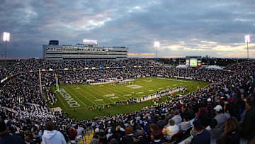 Oct 15, 2011; East Hartford, CT, USA; A general view of the Connecticut Huskies taking on the South Florida Bulls during the second half at Rentschler Field. Mandatory Credit: Danny Wild-Imagn Images