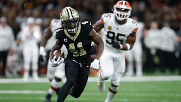 Running back Alvin Kamara and the Saints need five wins to get to 9-8 this season.