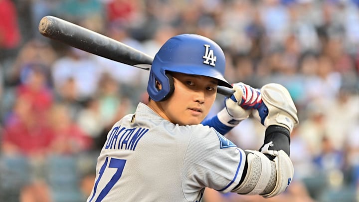 Los Angeles Dodgers two-way player Shohei Ohtani (17) warms up prior to the game against the Arizona Diamondbacks at Chase Field on May 8. Los Angeles Dodgers two-way player Shohei Ohtani (17) warms up prior to the game against the Arizona Diamondbacks at Chase Field on May 8.