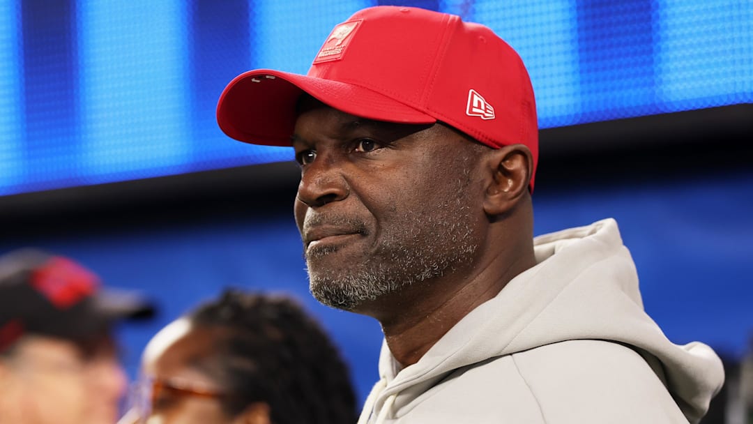 Nov 23, 2025; Inglewood, California, USA; Tampa Bay Buccaneers head coach and defensive coordinator Todd Bowles Mandatory Credit: Kiyoshi Mio-Imagn Images