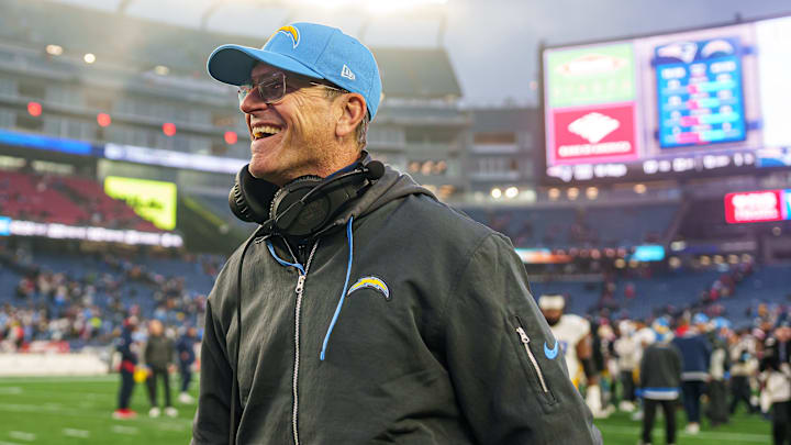 Los Angeles Chargers head coach Jim Harbaugh on Dec 28, 2024.