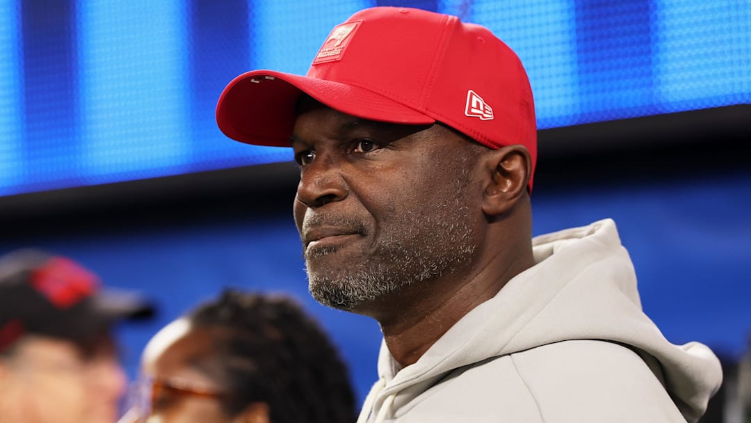 Nov 23, 2025; Inglewood, California, USA; Tampa Bay Buccaneers head coach and defensive coordinator Todd Bowles Mandatory Credit: Kiyoshi Mio-Imagn Images