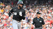 Chicago White Sox center fielder Luis Robert Jr. (88) runs the bases against the Boston Red Sox at Fenway Park. 