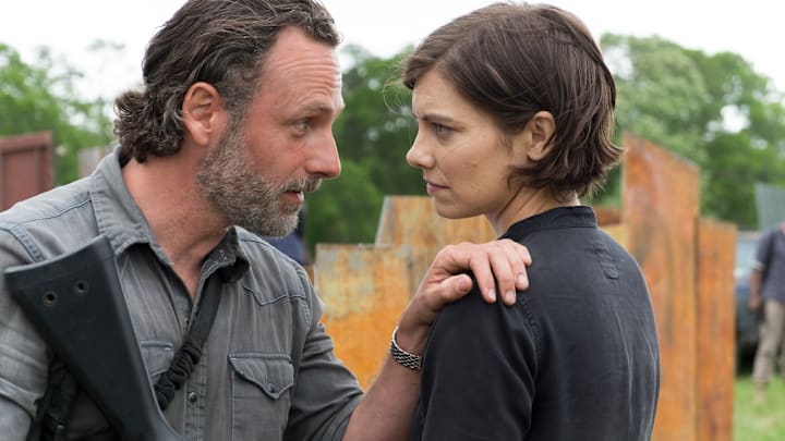 Andrew Lincoln as Rick Grimes, Lauren Cohan as Maggie Greene - The Walking Dead _ Season 8, Episode 1