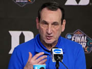 Apr 2, 2022; New Orleans, LA, USA; Duke Blue Devils head coach Mike Krzyzewski speaks.