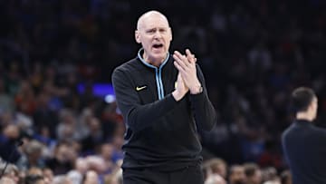 Mar 12, 2024; Oklahoma City, Oklahoma, USA; Indiana Pacers head coach Rick Carlisle watches his team play against the Oklahoma City Thunder during the second half at Paycom Center. Mandatory Credit: Alonzo Adams-Imagn Images