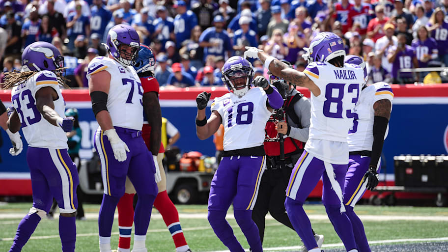 Jefferson had four catches and one touchdown in the Vikings' season opener | John Jones-Imagn Images