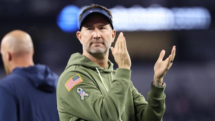 Dallas Cowboys head coach Brian Schottenheimer looks on before the game against the Arizona Cardinals at AT&T Stadium.