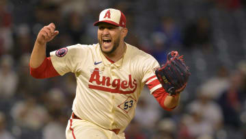 Los Angeles Angels pitcher Carlos Estevez