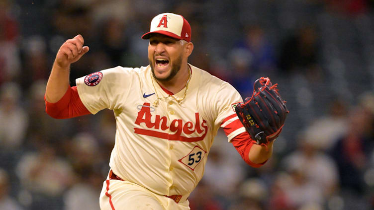 Los Angeles Angels pitcher Carlos Estevez