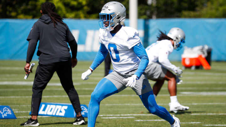 Detroit Lions cornerback Terrion Arnold (0)