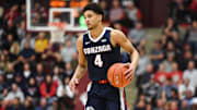 Jan 30, 2020; Santa Clara, California, USA; Gonzaga Bulldogs guard Ryan Woolridge (4) during a game against the Santa Clara Broncos at Leavey Center. 