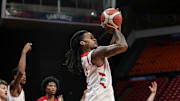 Indiana basketball guard Lamar Wilkerson shoots during a 93-71 victory over Mega Superbet on Aug. 9, 2025, in Puerto Rico.