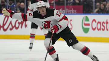 New Jersey Devils forward Cody Glass (12): John E. Sokolowski-Imagn Images