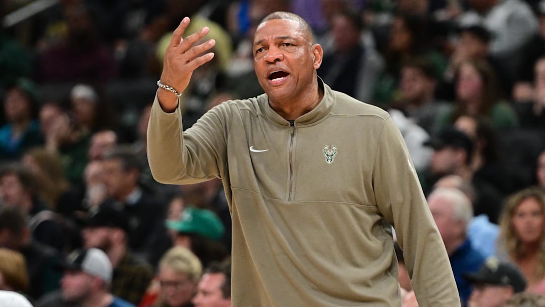 Milwaukee Bucks head coach Doc Rivers reacts in the fourth quarter against the Orlando Magic at Fiserv Forum. 