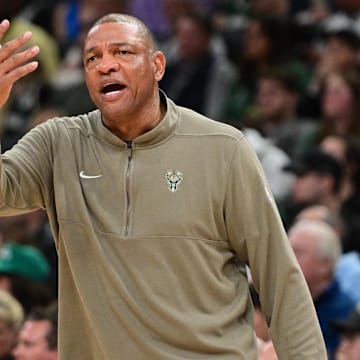 Milwaukee Bucks head coach Doc Rivers reacts in the fourth quarter against the Orlando Magic at Fiserv Forum. 