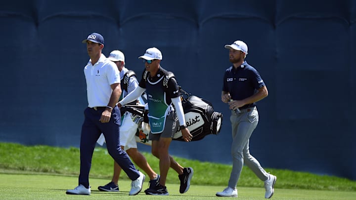 Aug 25, 2024; Castle Rock, Colorado, USA; Billy Horschel and Will Zalatoris walk up the fairway on the 18th hole during the final round of the BMW Championship golf tournament at Castle Pines Golf Club. Mandatory Credit: Christopher Hanewinckel-Imagn Images Aug 25, 2024; Castle Rock, Colorado, USA; Billy Horschel and Will Zalatoris walk up the fairway on the 18th hole during the final round of the BMW Championship golf tournament at Castle Pines Golf Club. Mandatory Credit: Christopher Hanewinckel-Imagn Images