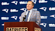 Former Patriots coach Bill Belichick holds a press conference at Gillette Stadium to announce his exit from the team.