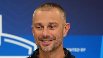 Feb 25, 2025; Indianapolis, IN, USA; Las Vegas Raiders general manager John Spytek speaks during the NFL Scouting Combine at the Indiana Convention Center. Mandatory Credit: Kirby Lee-Imagn Images