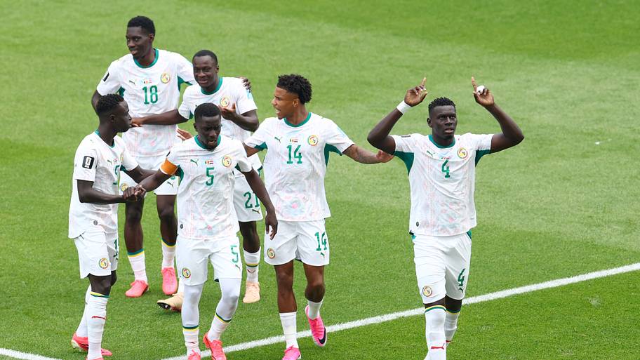 Senegal celebrating.