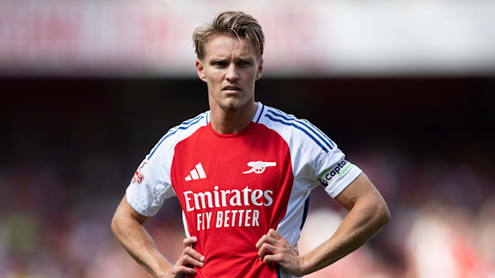 Martin Odegaard in action for Arsenal.