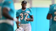 Miami Dolphins defensive back Isaiah Johnson (37) looks on during mandatory minicamp at Baptist Health Training Complex. 