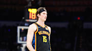 Oklahoma City Thunder center Branden Carlson (15) scored 23 points and made four 3-pointers in OKC's win over the Orlando Magic in the 2025 NBA Summer League