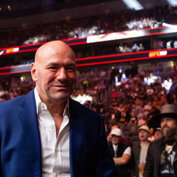 Apr 13, 2024; Las Vegas, Nevada, USA; UFC president Dana White in attendance during UFC 300 at T-Mobile Arena. Mandatory Credit: Mark J. Rebilas-USA TODAY Sports