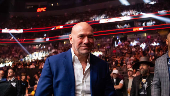 Apr 13, 2024; Las Vegas, Nevada, USA; UFC president Dana White in attendance during UFC 300 at T-Mobile Arena. Mandatory Credit: Mark J. Rebilas-USA TODAY Sports