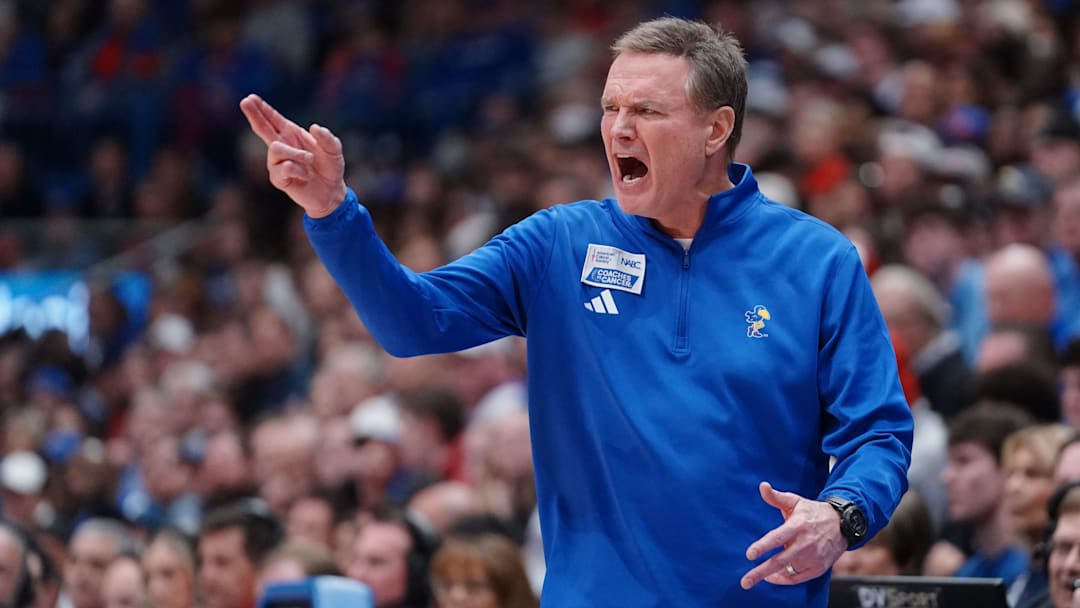 Kansas Jayhawks head coach Bill Self yells out during the game against BYU Cougars inside Allen Fieldhouse on Jan. 31, 2026. Kansas Jayhawks head coach Bill Self yells out during the game against BYU Cougars inside Allen Fieldhouse on Jan. 31, 2026.