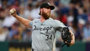 Jul 2, 2024; Cleveland, Ohio, USA; Chicago White Sox relief pitcher Michael Kopech throws a pitch.