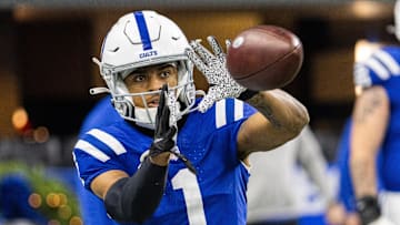 Dec 31, 2023; Indianapolis, Indiana, USA; Indianapolis Colts wide receiver Josh Downs (1) catches a