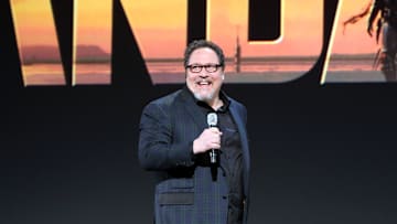 ANAHEIM, CALIFORNIA - AUGUST 23: Executive producer/writer Jon Favreau of 'The Mandalorian' took part today in the Disney+ Showcase at Disney’s D23 EXPO 2019 in Anaheim, Calif. 'The Mandalorian' will stream exclusively on Disney+, which launches November 12. (Photo by Jesse Grant/Getty Images for Disney)