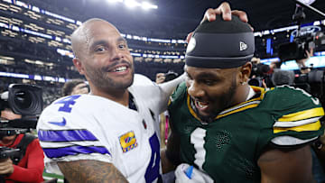 Dak Prescott and Micah Parsons following the Dallas Cowboys-Green Bay Packers matchup on "Sunday Night Football"