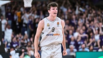 Real Madrid and Boston Celtics wing Hugo Gonzalez (9).