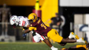 Nov 25, 2023; Tempe, Arizona, USA; Arizona State Sun Devils defensive back Shamari Simmons (7) tackles Arizona Wildcats running back Rayshon Luke (21) in the first half of the Territorial Cup at Mountain America Stadium. Mandatory Credit: Mark J. Rebilas-USA TODAY Sports