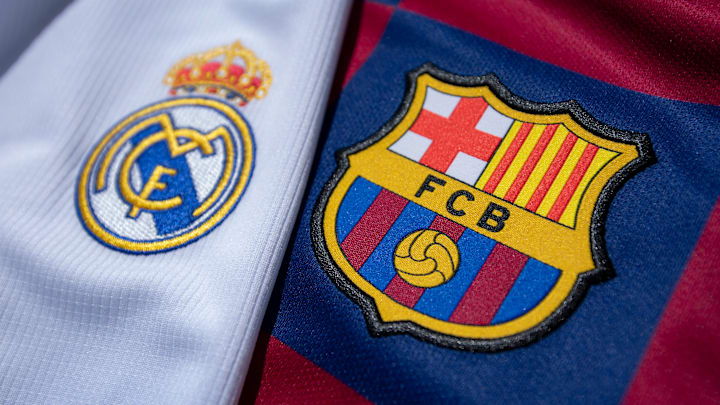 The FC Barcelona and Real Madrid Club Badges