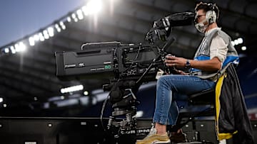 A tv camera is seen during the Coppa Italia final football