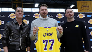 Los Angeles Lakers Introduce Luka Doncic, Maxi Kleber & Markieff Morris