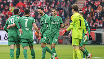 Gladbach bejubelt ein Tor gegen Union Berlin