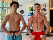 Cristiano Jr. and his father.