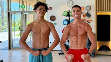 Cristiano Jr. and his father.