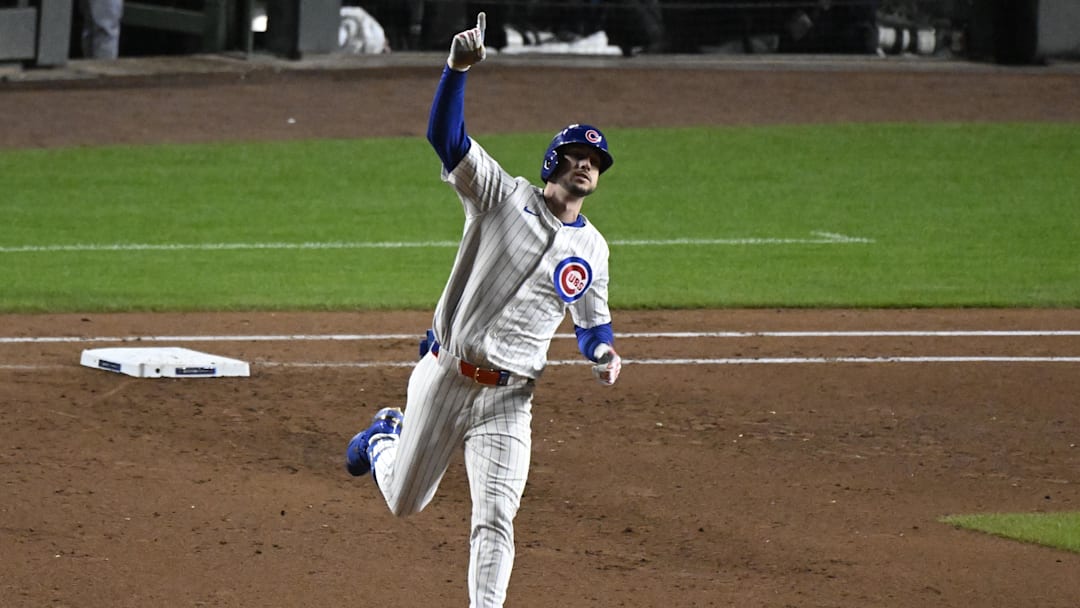 Kyle Tucker (30) reacts after hitting a home run 