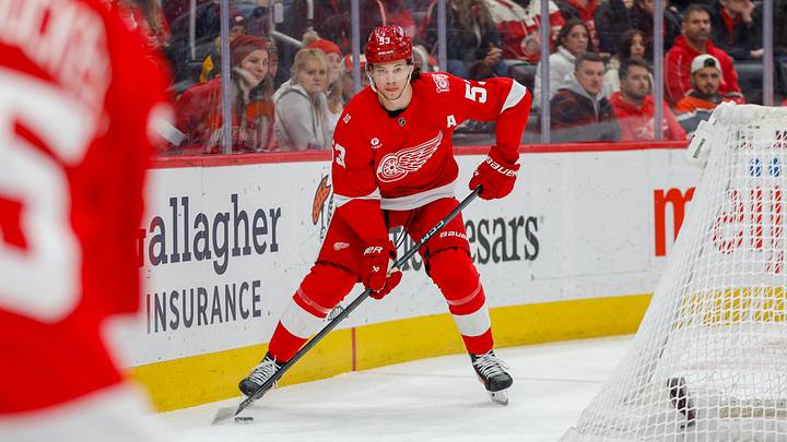 Moritz Seider of the Detroit Red Wings Moritz Seider of the Detroit Red Wings