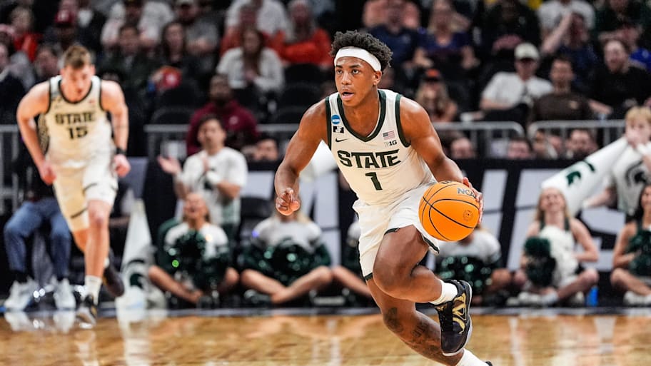 Michigan State guard Jeremy Fears Jr. dribbles against Ole Miss.
