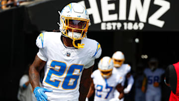 Cornerback Asante Samuel Jr. jogs on to the field