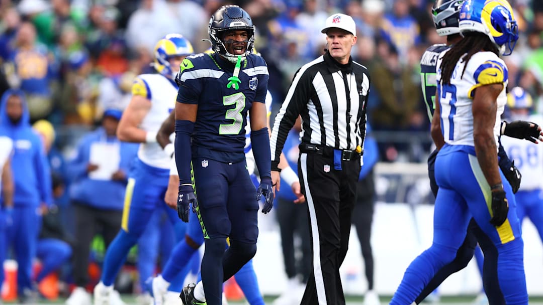 Seattle Seahawks safety Nick Emmanwori (3) reacts after a play. Seattle Seahawks safety Nick Emmanwori (3) reacts after a play.
