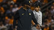 Missouri baseball head coach Kerrick Jackson during a NCAA baseball game at Lindsey Nelson Stadium on Thursday, April 25, 2024. Tennessee won 10-1 against Missouri.
